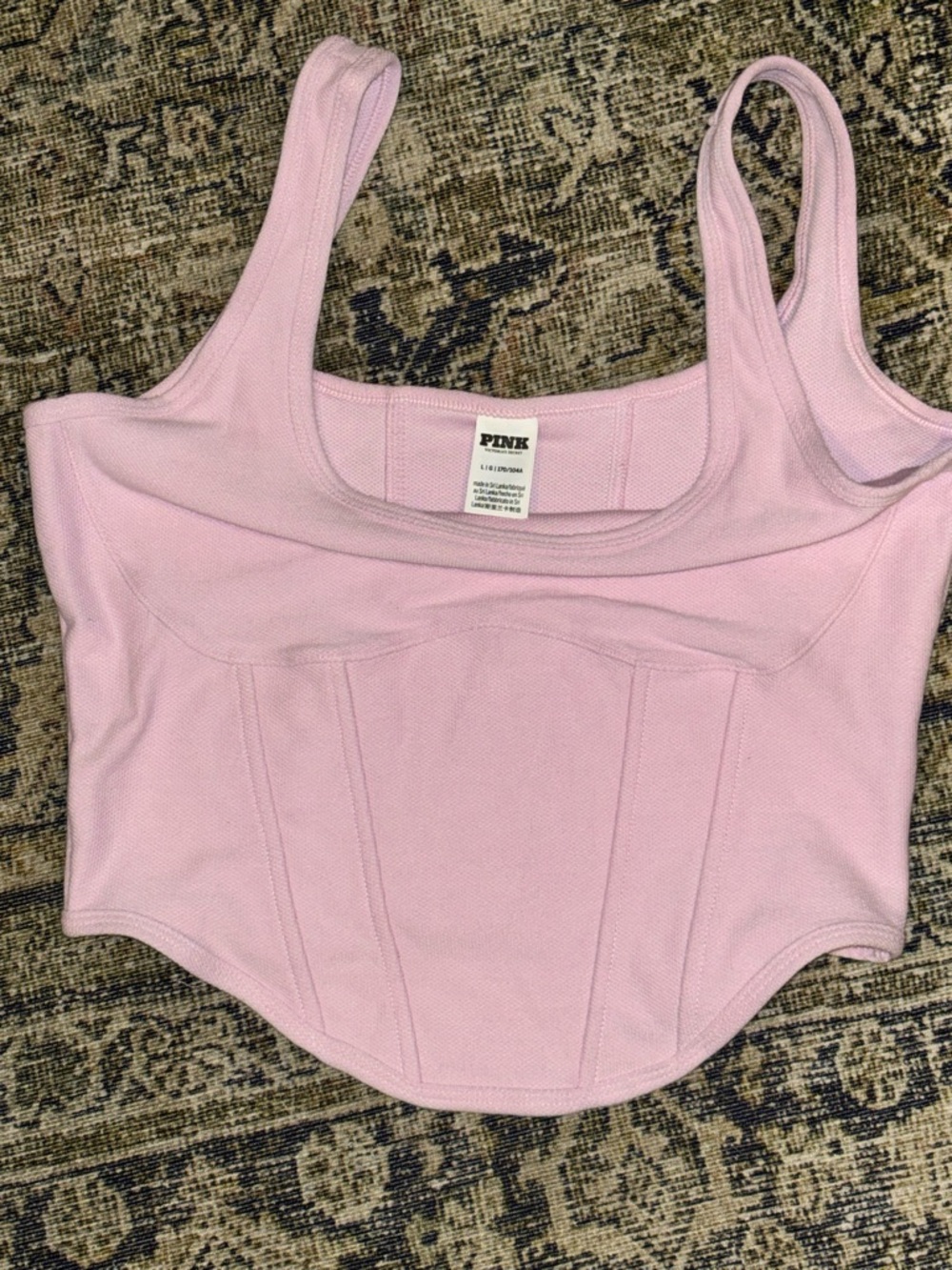 Pink Ribbed Bustier Tank and Skort Set - Picture 5 of 8